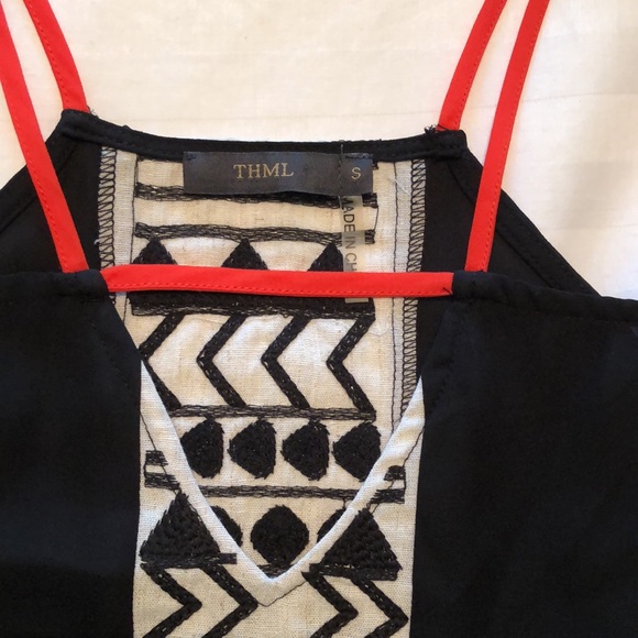 THML Black Dress with Geometric Design Size Small - Picture 3 of 6